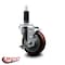 Service Caster 4'' Maroon Poly Swivel 1-1/8'' Expanding Stem Caster with Brake SCC-EX20S414-PPUB-MRN-TLB-118 - alternate 3